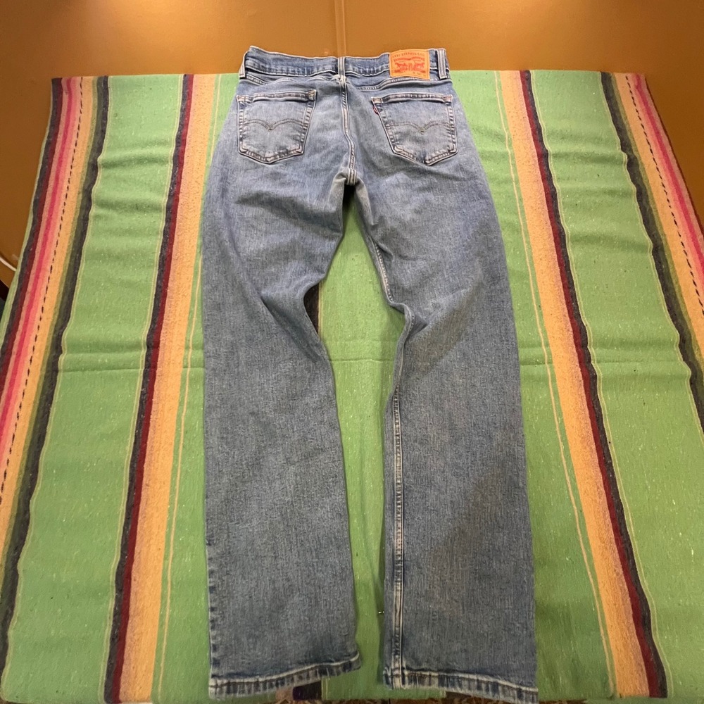 Levis 505 Regular Fit Jeans Mens 34x32 Blue Straight Leg Denim Pants AZ43